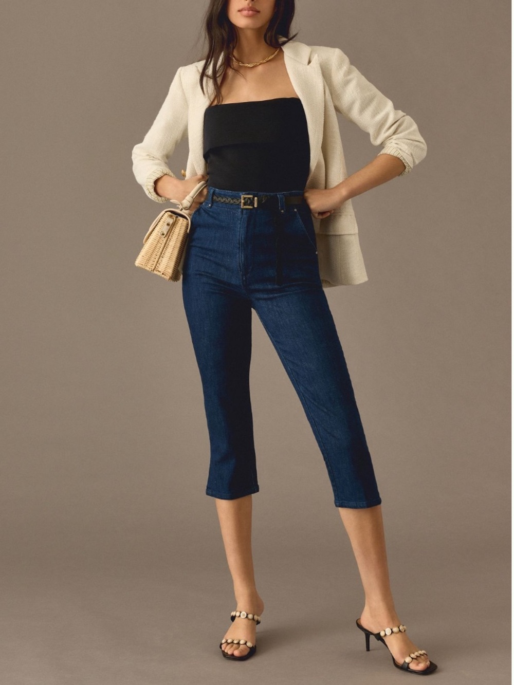 Anthropologie Denim Capri Pants